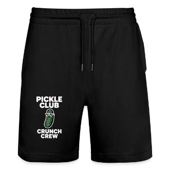 Pickle Club Crunch Crew Cucumber Humor - Stanley/Stella Trainer Unisex Organic Jogging Shorts - black - Front - Nik (191cm) & Marisol (170cm)