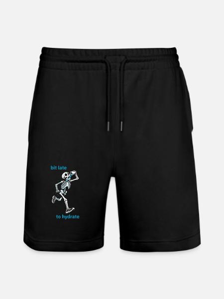 bit late to hydrate - Stanley/Stella Trainer Unisex Organic Jogging Shorts - black