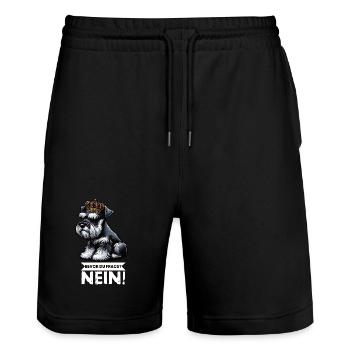Before you ask No Schnauzer Giant Schnauzer - Stanley/Stella Trainer Unisex Organic Jogging Shorts - black - Front - Nik (191cm) & Marisol (170cm)