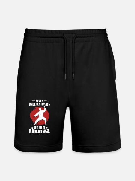 Never Underestimate an Old Karateka - Stanley/Stella Trainer Unisex Organic Jogging Shorts - black