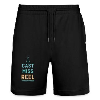Anker und Wellen werfen Miss Reel - Stanley/Stella Unisex Bio Joggingshorts Trainer  - Schwarz - Vorne - Nik (191cm) & Marisol (170cm)