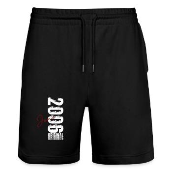 20th Birthday Gift Vintage June Vintage 2006 - Stanley/Stella Trainer Unisex Organic Jogging Shorts - black - Front - Nik (191cm) & Marisol (170cm)