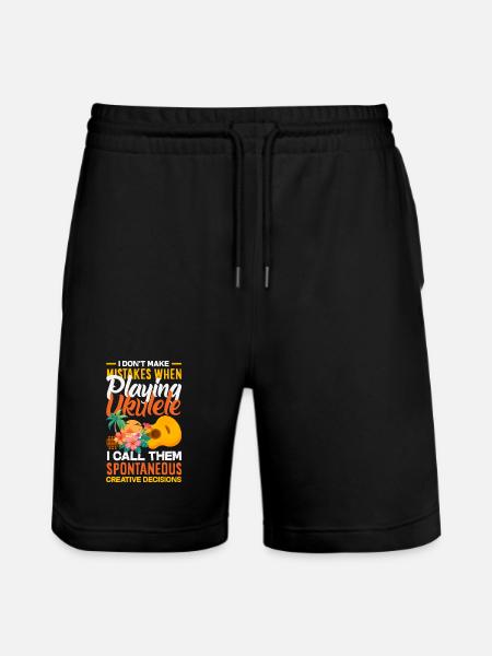 Funny Ukulele Designs and Sayings - Stanley/Stella Trainer Unisex Organic Jogging Shorts - black