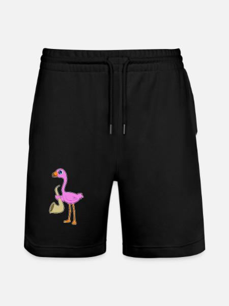 Flamingo Musician Saxophone Music - Stanley/Stella Trainer Unisex Organic Jogging Shorts - black
