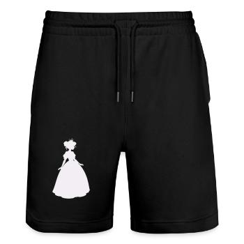Prinzessin Silhouette im Ballkleid - Stanley/Stella Unisex Bio Joggingshorts Trainer  - Schwarz - Vorne - Nik (191cm) & Marisol (170cm)