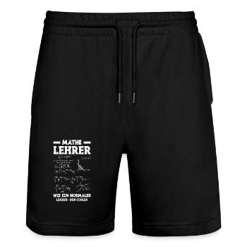 Mathe Lehrer Nur Cooler - Stanley/Stella Unisex Bio Joggingshorts Trainer  - Schwarz - Vorne - Nik (191cm) & Marisol (170cm)