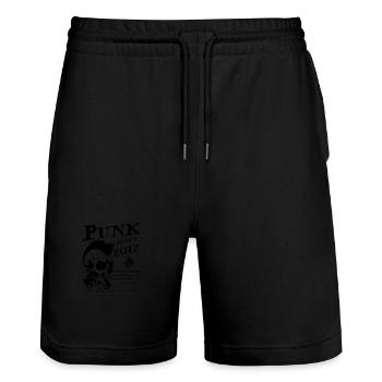 Punk seit 2017, Punks Not Dead, 7 Jahre alt und - Stanley/Stella Unisex Bio Joggingshorts Trainer  - Schwarz - Vorne - Nik (191cm) & Marisol (170cm)