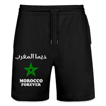 Dima maghrib - Stanley/Stella Trainer Unisex Organic Jogging Shorts - black - Front - Nik (191cm) & Marisol (170cm)