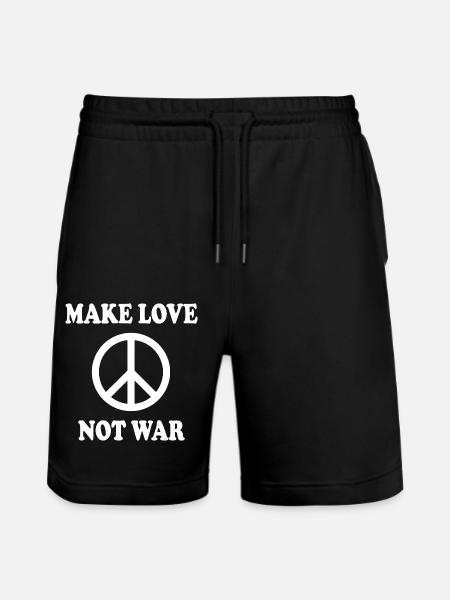 Make love not war - Stanley/Stella Trainer Unisex Organic Jogging Shorts - black
