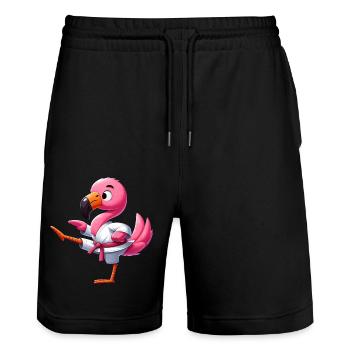 Flamingo Karaté Arts Martiaux Japonais Arts Martiaux - Short de jogging bio TRAINER Stanley/Stella unisexe - noir - Devant - Nik (191cm) & Marisol (170cm)