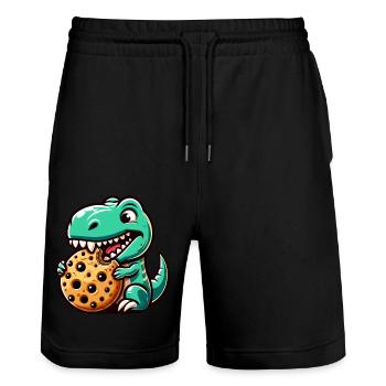 Mignon Dino T-Rex Fun - Short de jogging bio TRAINER Stanley/Stella unisexe - noir - Devant - Nik (191cm) & Marisol (170cm)