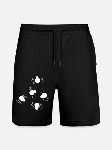 Spider white - Stanley/Stella Trainer Unisex Organic Jogging Shorts - black