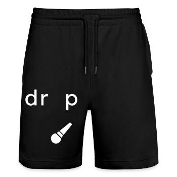 Drop the Microphone - Stanley/Stella Unisex Bio Joggingshorts Trainer  - Schwarz - Vorne - Nik (191cm) & Marisol (170cm)
