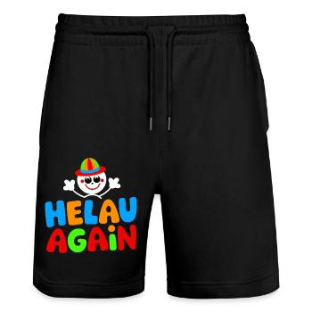 Carnaval Düsseldorf Mayence Helau Clown Costume Fun - Short de jogging bio TRAINER Stanley/Stella unisexe - noir - Devant - Nik (191cm) & Marisol (170cm)