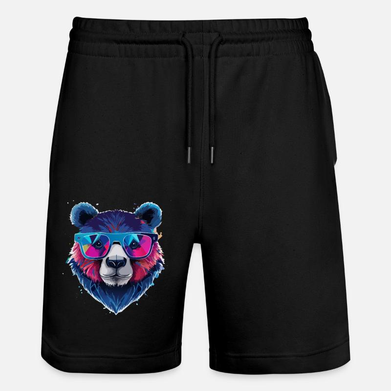 Bär,graffiti ,malerei , bunt,Nerd - Stanley/Stella Unisex Bio Joggingshorts Trainer  - Schwarz