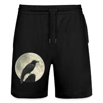 Raven - Stanley/Stella Trainer Unisex Organic Jogging Shorts - black - Front - Nik (191cm) & Marisol (170cm)