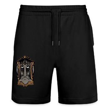 Tiki Moai Maske Aloha cool retro Schutzgeist - Stanley/Stella Unisex Bio Joggingshorts Trainer  - Schwarz - Vorne - Nik (191cm) & Marisol (170cm)