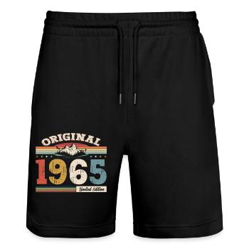 60e anniversaire Année 1965 Année 1965 Original - Short de jogging bio TRAINER Stanley/Stella unisexe - noir - Devant - Nik (191cm) & Marisol (170cm)