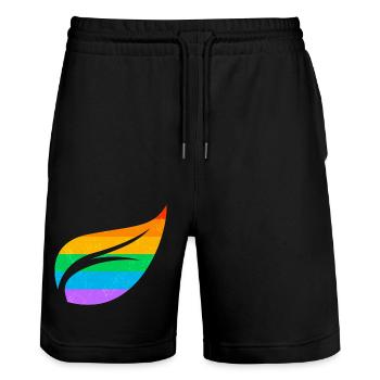 Gay Pride Parade LGBTQ+ Rainbow Flag Body Positive - Stanley/Stella Unisex Bio Joggingshorts Trainer  - Schwarz - Vorne - Nik (191cm) & Marisol (170cm)
