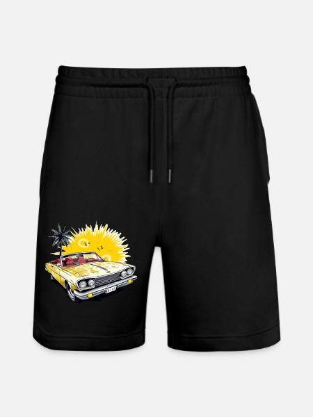 American convertible car - Stanley/Stella Trainer Unisex Organic Jogging Shorts - black