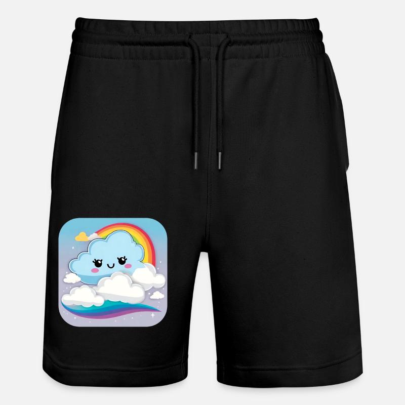 Nuage mignon avec arc-en-ciel - Short de jogging bio TRAINER Stanley/Stella unisexe - noir