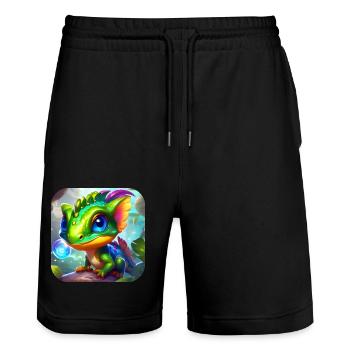Niedliche kleine Echse - Stanley/Stella Unisex Bio Joggingshorts Trainer  - Schwarz - Vorne - Nik (191cm) & Marisol (170cm)