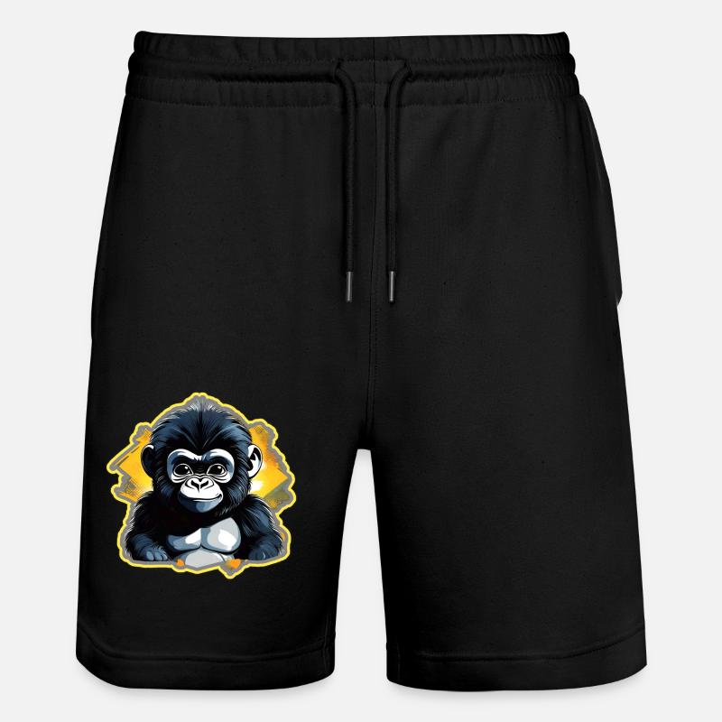 Mignon bébé gorille - Short de jogging bio TRAINER Stanley/Stella unisexe - noir