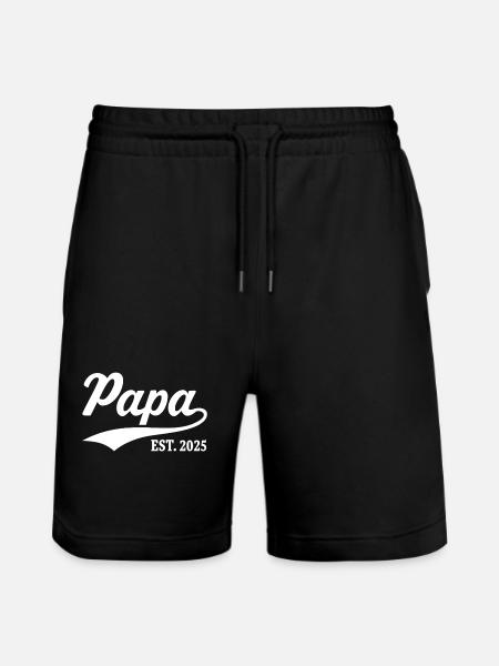 Papa Est. 2025 - Stanley/Stella Trainer Unisex Organic Jogging Shorts - black