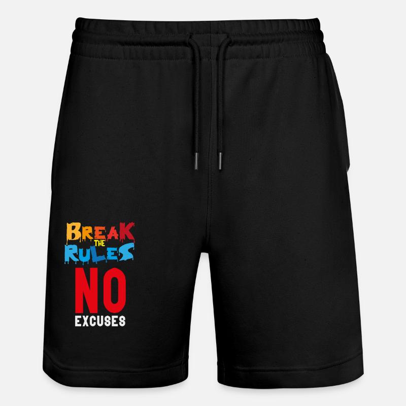 Break the Rules - Stanley/Stella Trainer Unisex Organic Jogging Shorts - black