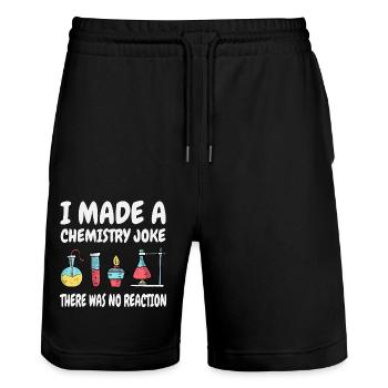Je plaisante avec la chimie, il n’y a pas eu de réaction - Short de jogging bio TRAINER Stanley/Stella unisexe - noir - Devant - Nik (191cm) & Marisol (170cm)