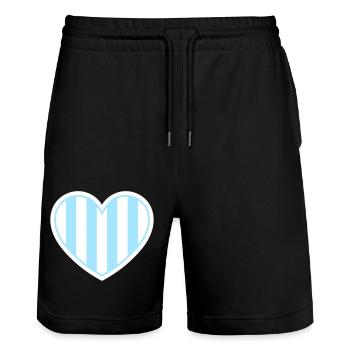 Cœur de Malmö - Short de jogging bio TRAINER Stanley/Stella unisexe - noir - Devant - Nik (191cm) & Marisol (170cm)