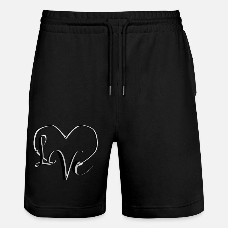♡L VE - NoirNWhite - Short de jogging bio TRAINER Stanley/Stella unisexe - noir