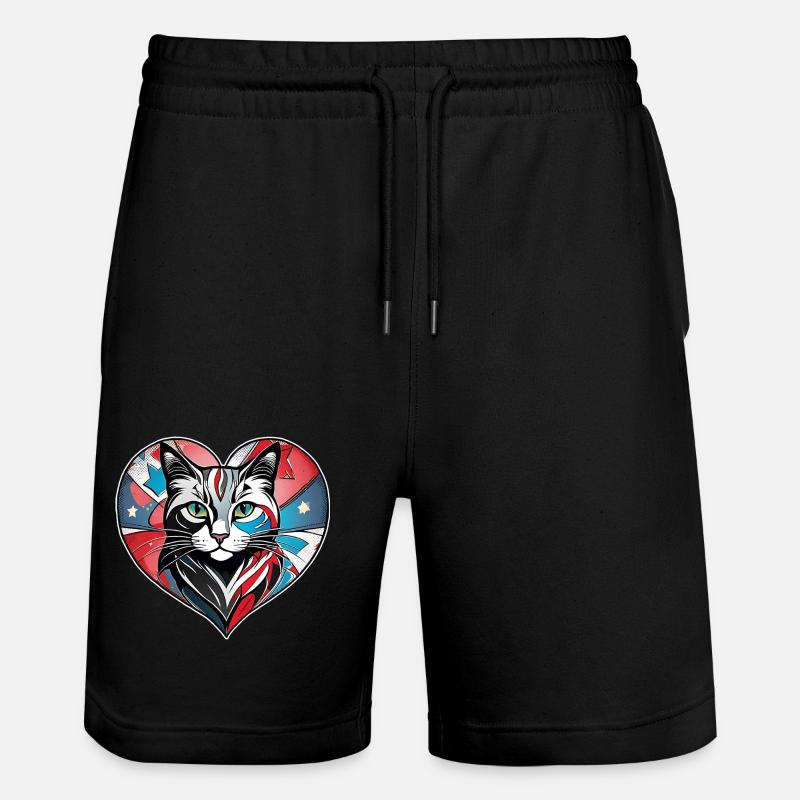 Katzenherz - Stanley/Stella Unisex Bio Joggingshorts Trainer  - Schwarz