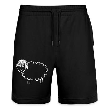 Sheep Doodle Sketch - Stanley/Stella Trainer Unisex Organic Jogging Shorts - black - Front - Nik (191cm) & Marisol (170cm)