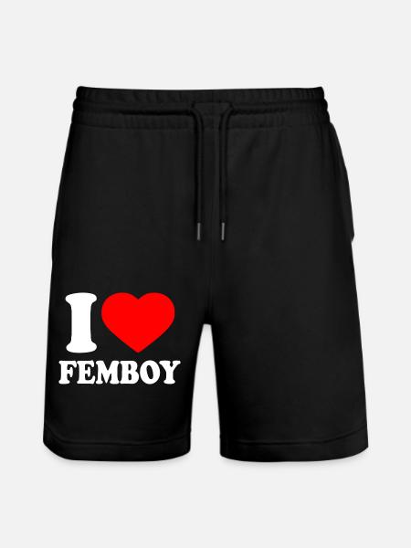 I love femboy - Stanley/Stella Trainer Unisex Organic Jogging Shorts - black