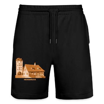 Hersbruck, Water Gate, Moyenne-Franconie, Nuremberg, Bavière - Short de jogging bio TRAINER Stanley/Stella unisexe - noir - Devant - Nik (191cm) & Marisol (170cm)