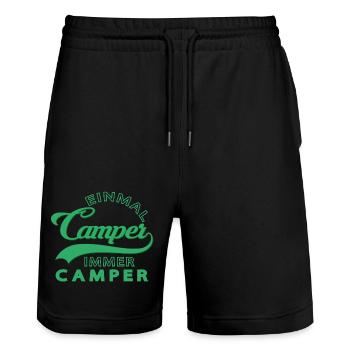 Une fois campeur, toujours campeur - Short de jogging bio TRAINER Stanley/Stella unisexe - noir - Devant - Nik (191cm) & Marisol (170cm)