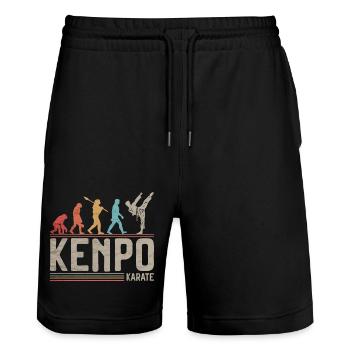 Kenpo Karaté Evolution Arts Martiaux Evolution - Short de jogging bio TRAINER Stanley/Stella unisexe - noir - Devant - Nik (191cm) & Marisol (170cm)