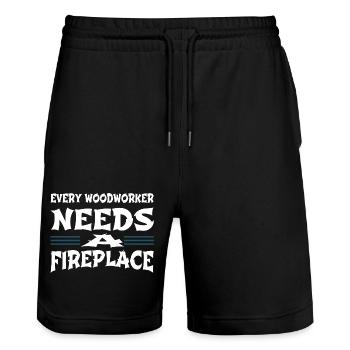 Funny Quote Carpenter Jokes Tshirts - Stanley/Stella Trainer Unisex Organic Jogging Shorts - black - Front - Nik (191cm) & Marisol (170cm)
