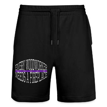 funny quote jokes union carpenter tshirts - Stanley/Stella Unisex Bio Joggingshorts Trainer  - Schwarz - Vorne - Nik (191cm) & Marisol (170cm)