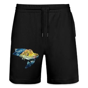 Pêche Pêche Pêcheurs Pêche Hameçons - Short de jogging bio TRAINER Stanley/Stella unisexe - noir - Devant - Nik (191cm) & Marisol (170cm)