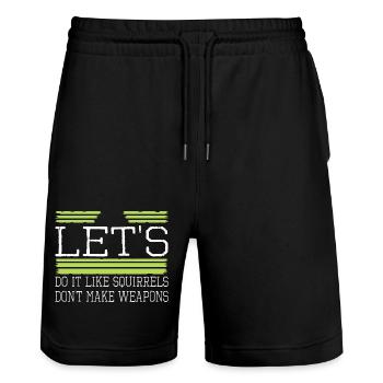 counterculture jokes family hippy funny sayings - Stanley/Stella Unisex Bio Joggingshorts Trainer  - Schwarz - Vorne - Nik (191cm) & Marisol (170cm)