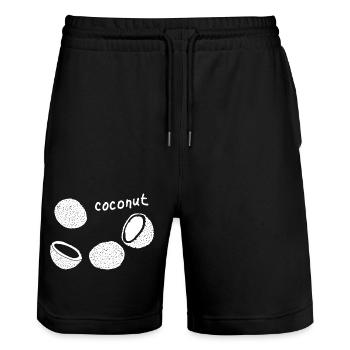 Noix de - Short de jogging bio TRAINER Stanley/Stella unisexe - noir - Devant - Nik (191cm) & Marisol (170cm)