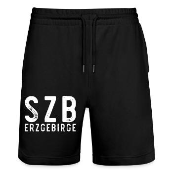 Szb Schwarzenberg Erzgebirge - Stanley/Stella Unisex Bio Joggingshorts Trainer  - Schwarz - Vorne - Nik (191cm) & Marisol (170cm)