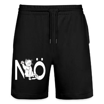 Not Today Nope Cat Gift - Stanley/Stella Trainer Unisex Organic Jogging Shorts - black - Front - Nik (191cm) & Marisol (170cm)