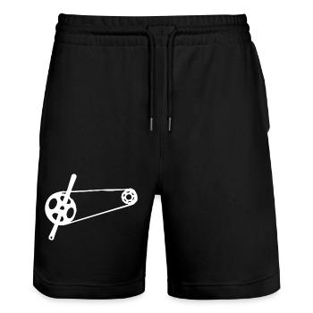 Triathlon Swim Bike Run Marathon - Stanley/Stella Trainer Unisex Organic Jogging Shorts - black - Front - Nik (191cm) & Marisol (170cm)
