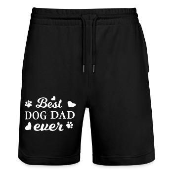 Hund Dog - Stanley/Stella Trainer Unisex Organic Jogging Shorts - black - Front - Nik (191cm) & Marisol (170cm)