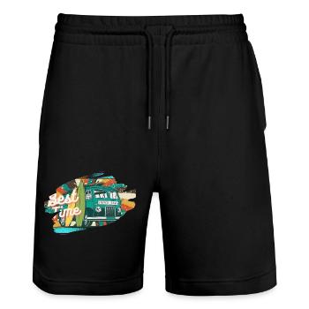 Best Time - Stanley/Stella Unisex Bio Joggingshorts Trainer  - Schwarz - Vorne - Nik (191cm) & Marisol (170cm)