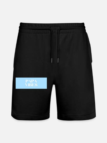 papa vibes - Stanley/Stella Unisex Bio Joggingshorts Trainer  - Schwarz