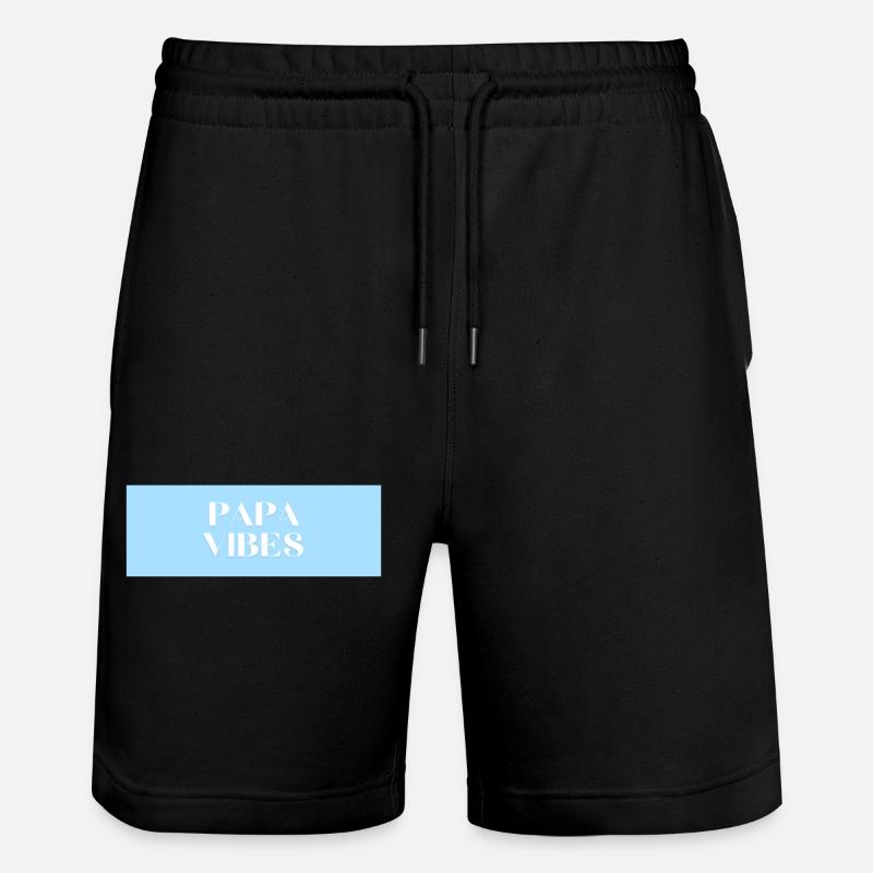papa vibes - Stanley/Stella Unisex Bio Joggingshorts Trainer  - Schwarz